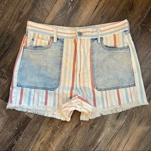 AE Mom Short Striped Denim Short (Size 12)